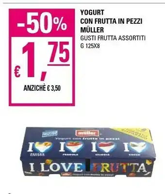 Basko Muller Yogurt Con Frutta Frullata Frutti Di Bosco, Ciliegia, Fragola 1000 G(ml) offerta