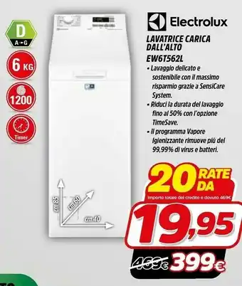 Fiducia & Convenienza Electrolux Lavatrice Carica Dall'Auto EW6T562L offerta