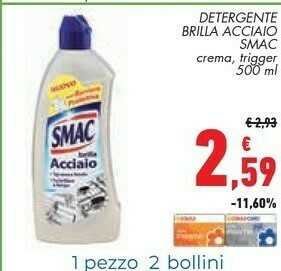 Conad Smac s.p.a. Detergente Brilla Acciaio offerta
