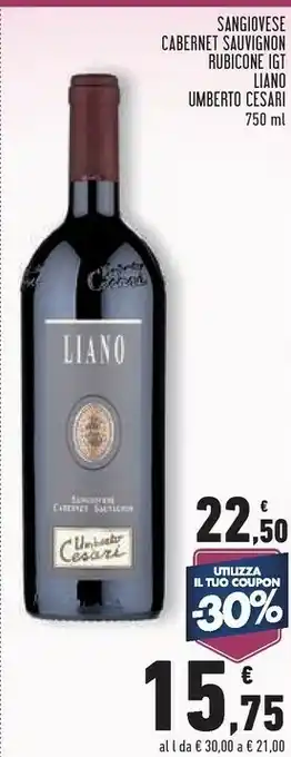 Conad Liano Umberto Cesari Sangiovese Cabernet Sauvignon Rubicone Igt offerta