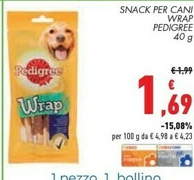 Conad Pedigree Snack Per Cani Wrap offerta