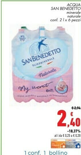 Conad San Benedetto Acqua Minerale Naturale offerta