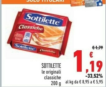Conad Mondelez Sottilette Le Originali Classiche 200 G(ml) offerta