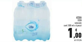 Conad Lilia Acqua Minerale Naturale 500 G(ml) offerta
