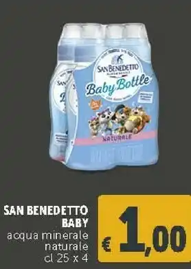 Deco Supermercati San Benedetto Acqua Minerale Naturale Oligominerale Baby Bottle 500 G(ml) offerta