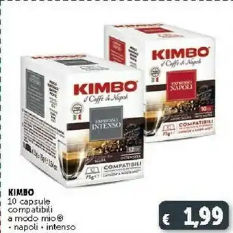 Deco Supermercati Kimbo 10 Capsule A Modo Mio Napoli offerta