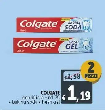 Deco Supermercati Colgate Dentifricio Baking Soda/ Fresh Gel 75 Ml offerta
