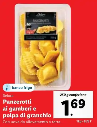 Lidl Deluxe Panzerotti ai gamberi e polpa di granchio 250 g confezione offerta