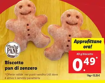 Lidl Biscotto pan di zenzero 40 g biscotto offerta
