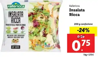 Lidl vallericca INSALATA RICCA 200 g confezione offerta