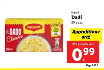 Lidl Maggi Dadi 20 pezzi 200 g confezione offerta