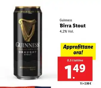 Guinness Birra Stout 0,5 l lattina