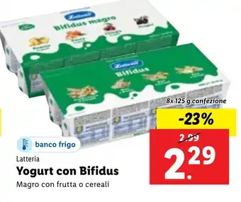 Lidl Latteria Yogurt con Bifidus 8x 125 g confezione offerta