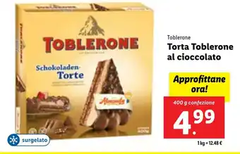 Lidl Toblerone Torta Toblerone al cioccolato 400 g confezione offerta