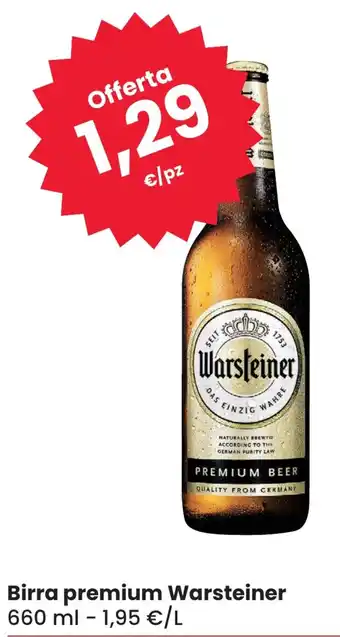Eurospar Birra premium Warsteiner 660 ml offerta