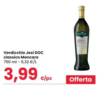 Eurospar Verdicchio Jesi DOC classico Moncaro 750 ml offerta