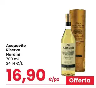 Eurospar Acquavite Riserva Nardini 700 ml offerta
