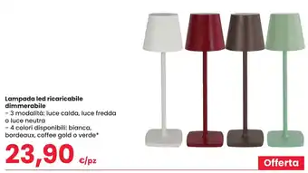 Lampada led ricaricabile dimmerabile