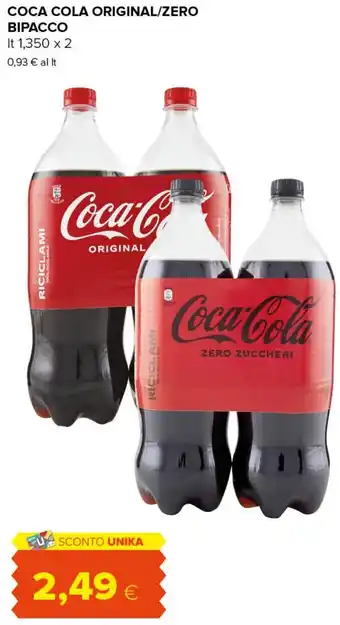 Tigre COCA COLA ORIGINAL/ZERO BIPACCO lt 1,350 x 2 offerta