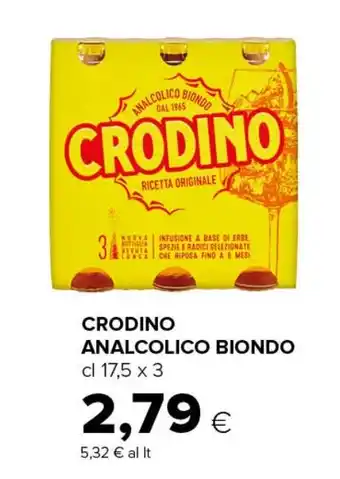 Tigre CRODINO ANALCOLICO BIONDO cl 17,5 x 3 offerta