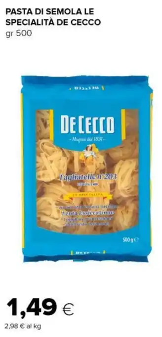 Tigre PASTA DI SEMOLA LE SPECIALITÀ DE CECCO gr 500 offerta