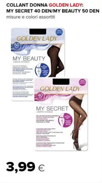 COLLANT DONNA GOLDEN LADY: MY SECRET 40 DEN/MY BEAUTY 50 DEN