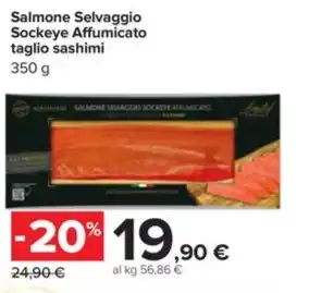 Carrefour Market Salmone Selvaggio Sockeye Affumicato taglio sashimi 350 g offerta