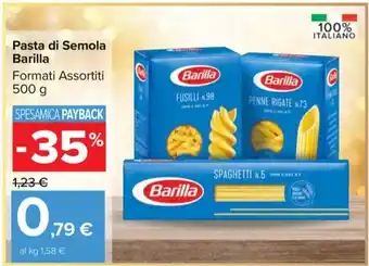 Carrefour Market Pasta di Semola Barilla Formati Assortiti offerta