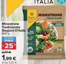 Carrefour Market Minestrone Tradizionale Stagioni D'italia 600 g offerta