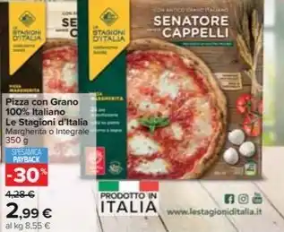 Carrefour Market Pizza con Grano 100% Italiano Le Stagioni d'Italia 350 g offerta