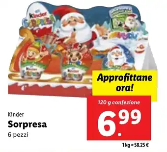 Lidl Kinder Sorpresa 6 pezzi 120 g offerta