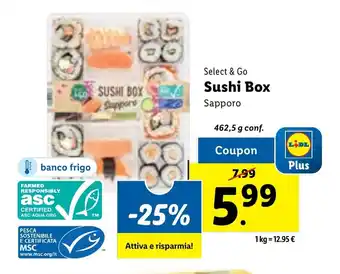 Lidl Select & Go Sushi Box Sapporo 462,5 g conf. offerta