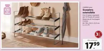 Lidl LIVARNO home Scarpiera estensibile offerta