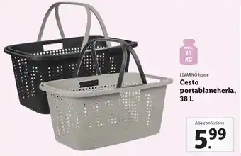 Lidl LIVARNO home Cesto portabiancheria, 38 L offerta