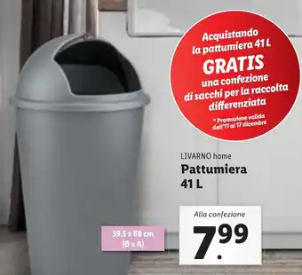 Lidl LIVARNO home Pattumiera 41 L offerta