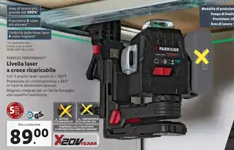Lidl PARKSIDE PERFORMANCE Livella laser a croce ricaricabile offerta