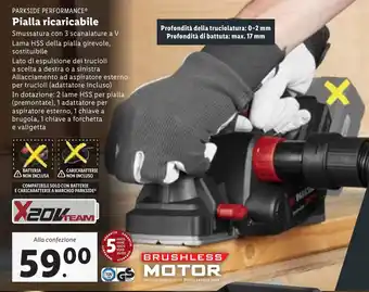 Lidl PARKSIDE PERFORMANCE Pialla ricaricabile offerta