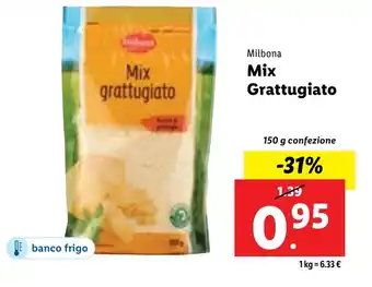 Lidl Milbona Mix Grattugiato 150 g offerta