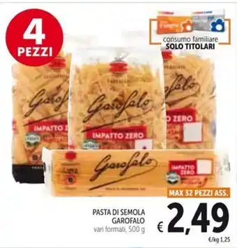 Spazio Conad PASTA DI SEMOLA GAROFALO 500 g offerta