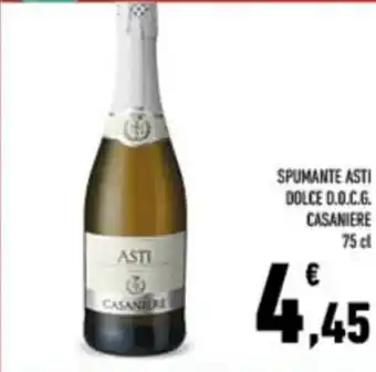 Conad City SPUMANTE ASTI DOLCE D.O.C.G. CASANIERE 75 cl offerta