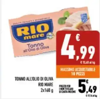 Conad City TONNO ALL'OLIO DI OLIVA RIO mare offerta