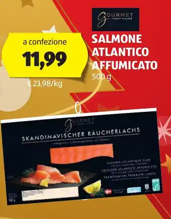 ALDI GOURMET FINEST CUISINE SALMONE ATLANTICO AFFUMICATO 500 g offerta