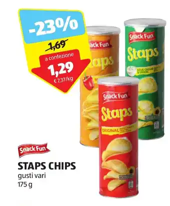 ALDI Snack Fun STAPS CHIPS gusti vari 175 g offerta