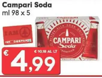 Despar Campari Soda ml 98 x 5 offerta