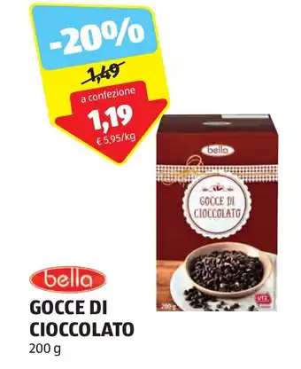 ALDI bella GOCCE DI CIOCCOLATO 200 g offerta