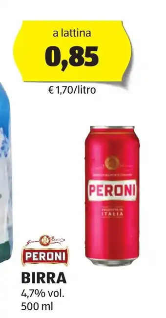 ALDI BIRRA PERONI 500 ml offerta