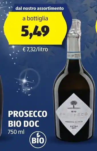ALDI PROSECCO BIO DOC 750 ml offerta