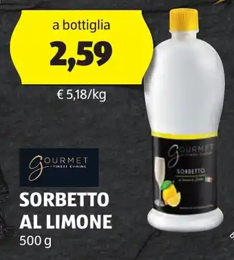ALDI SORBETTO AL LIMONE 500 g offerta