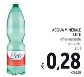 Spazio Conad ACQUA MINERALE LETE effervescente naturale. 1,5 L offerta