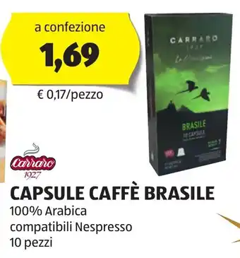 ALDI CAPSULE CAFFÈ BRASILE offerta